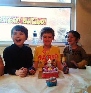 Very happy and proud birthday boy :-) with his brothers 